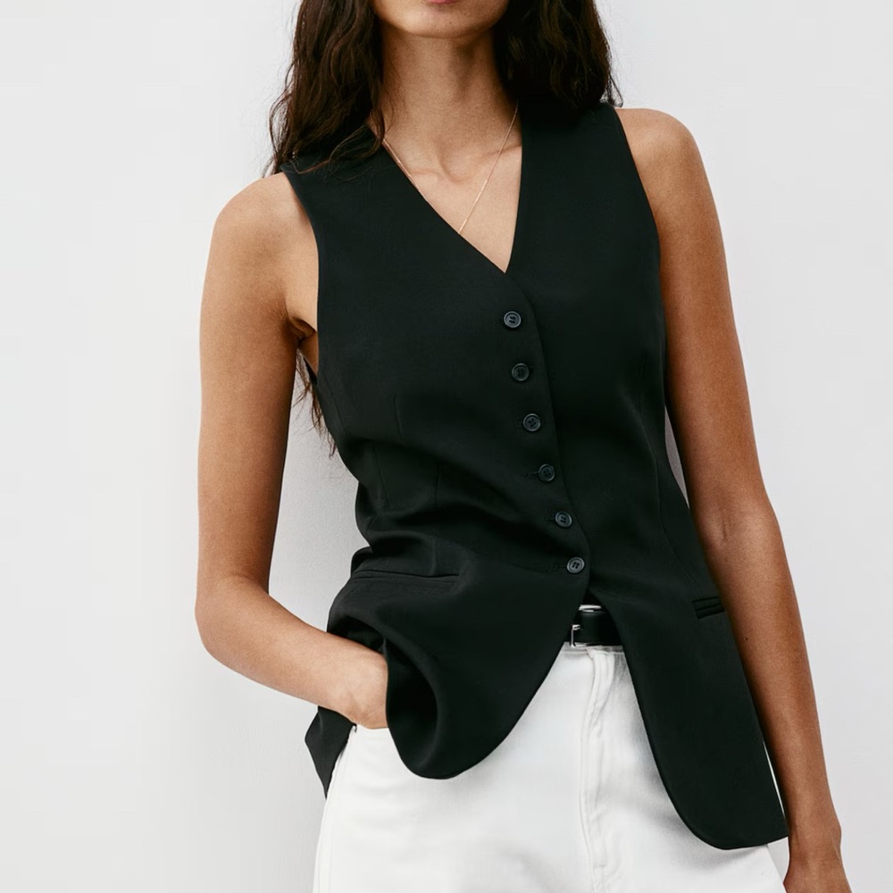 Black Button-Up Vest